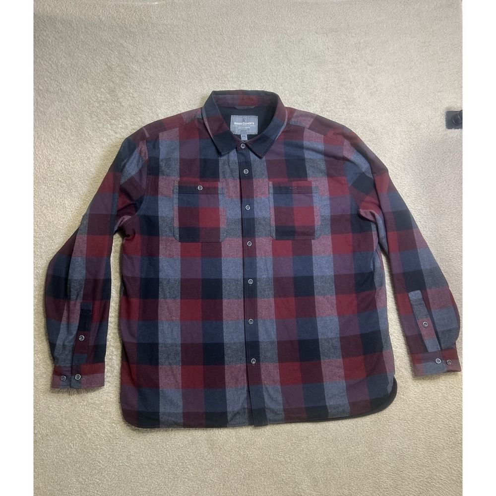 Rugged Elements Insulated Flannel Shirt‎ Men XXL Red Plaid Shacket Jacket Lined